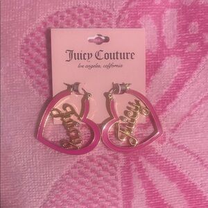 Juicy Couture Pink Heart Earrings NWT